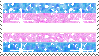 Sparkly stamp of the trans flag.